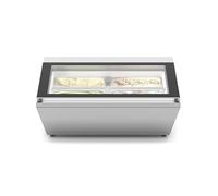 KoolMore KM-CGD-8HP 31 in. Countertop Ice Cream Display case with 4 Pans and Glass Sneeze Guard in Stainless-Steel