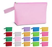 Koolmox 20 Pack 12Oz Canvas Zipper Pouch with Bottom, Multifunctional Makeup Bag with Zipper Travel Toiletry Pouch, Blank DIY Craft Bag Pencil Pouches, Multicolor Multicolor, M_10.2x5.5x2.1''