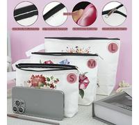 Koolmox 20 Pack 12Oz Canvas Zipper Pouches with Bottom, Bulk Blank Cotton Canvas Pouches Multifunctional for Toiletry Bags Travel Cosmetic Pouch DIY Craft Bag Pencil Pouch, White Black, M_10.2x5.5x2.1