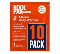 Koolpak 10 x Adhesive Body Warmer Heat Patches - Up to 10 Hours Warmth | Air Activated - Back Shoulder & Neck - Disposable - 9.5 x 13cm - Cold Weather & Home Relaxation