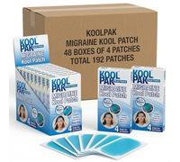 Koolpak Migraine Cooling Patches - Box of 48 Packs (192 Gel Strips) - Bulk Supply for Workplace, Pharmacy or Clinic - Non-Medicinal Cooling Strips for Migraine and Headache Relief - 8 Hour Cooling