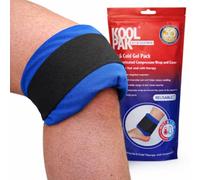 Koolpak Reusable Gel Pack Hot and Cold Compress Wrap for Injuries 12 x 29cm - Cold Packs for Sports Injuries Reusable for Knee Back Shoulder & Legs - Elasticated Strap and Blue Protective Cover