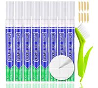 KOOLPUG Grout Pen White with Tile Grout Cleaner Brush, 8 Tile Grout Whiteners, Anti Mould Grout Reviver, Sealant for Restoring Bathroom and Kitchens