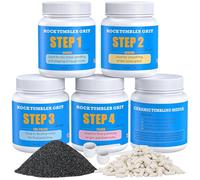 KoolStone Rock Tumbler Grit and Ceramic Tumbling Media 4 Pounds, Polish Up to 25 lbs. of Rocks, Polish Refill Media Kit, Compatible with Any Tumbler