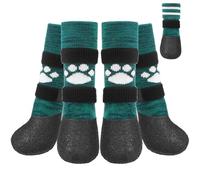 KOOLTAIL Anti Slip Dog Socks to Prevent Licking Paws for Hot/Clod Pavement, Waterproof Long Snow Dog Boots&Paw Protectors with Straps Traction Control for Hardwood Floor for Small Medium Large DogsM