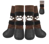 KOOLTAIL Anti Slip Dog Socks to Prevent Licking Paws for Hot/Clod Pavement, Waterproof Long Snow Dog Boots&Paw Protectors with Straps Traction Control for Hardwood Floor for Small Medium Large Dogs