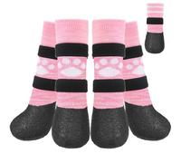 KOOLTAIL Anti Slip Dog Socks to Prevent Licking Paws for Hot/Clod Pavement, Waterproof Long Snow Dog Boots&Paw Protectors with Straps Traction Control for Hardwood Floor for Small Medium Large DogsM