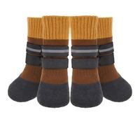 KOOLTAIL Anti Slip Winter Dog Socks to Prevent Licking Paws, Waterproof Snow Rain Long Dog Boots&Paw Protector, Warm Grippy Booties Reflective Double Straps for Hardwood Floor, Small Medium Large Dogs