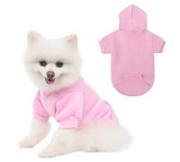 KOOLTAIL Basic Dog Hoodie - Soft and Warm Dog Hoodie Sweater with Leash Hole and Pocket, Dog Winter Coat, Cold Weather Clothes Sweatshirt for Small Medium Large Dogs Puppy Cat Boys Girls Pink S
