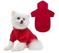 KOOLTAIL Basic Dog Hoodie - Soft and Warm Dog Hoodie Sweater with Leash Hole and Pocket, Dog Winter Coat, Cold Weather Clothes Sweatshirt for Small Medium Large Dogs Puppy Cat Boys Girls Red SM
