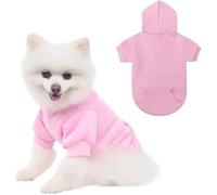 KOOLTAIL Basic Dog Hoodie - Soft and Warm Dog Hoodie Sweater with Leash Hole and Pocket, Dog Winter Coat, Cold Weather Clothes Sweatshirt for Small Medium Large Dogs Puppy Cat Boys Girls Pink M