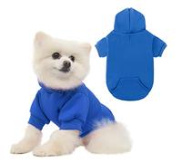 KOOLTAIL Basic Dog Hoodie - Soft and Warm Dog Hoodie Sweater with Leash Hole and Pocket, Dog Winter Coat, Cold Weather Clothes Sweatshirt for Small Medium Large Dogs Puppy Cat Boys Girls Blue XS