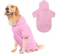 KOOLTAIL Basic Dog Hoodie - Soft and Warm Dog Hoodie Sweater with Leash Hole and Pocket, Dog Winter Coat, Cold Weather Clothes Sweatshirt for Small Medium Large Dogs Puppy Cat Boys Girls Pink L