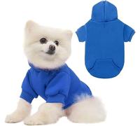 KOOLTAIL Basic Dog Hoodie - Soft and Warm Dog Hoodie Sweater with Leash Hole and Pocket, Dog Winter Coat, Cold Weather Clothes Sweatshirt for Small Medium Large Dogs Puppy Cat Boys Girls Blue SM