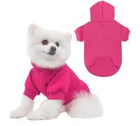 KOOLTAIL Basic Dog Hoodie - Soft & Warm Dog Hoodie Sweater with Leash Hole and Pocket, Dog Winter Coat, Cold Weather Clothes Sweatshirt for Small Medium Large Dogs Puppy Cat Boys Girls Deep Pink SM