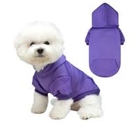 KOOLTAIL Basic Dog Hoodie - Soft & Warm Dog Hoodie Sweater with Leash Hole and Pocket, Dog Winter Coat, Cold Weather Clothes Sweatshirt for Small Medium Large Dogs Puppy Cat Boys Girls Purple M