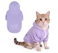KOOLTAIL Basic Dog Hoodie - Soft & Warm Dog Hoodie Sweater with Leash Hole and Pocket, Pet Winter Coat, Cold Weather Clothes Sweatshirt for Small Medium Large Dogs Puppy Cat Boys Girls Lavender XS