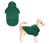 KOOLTAIL Basic Dog Hoodie - Soft & Warm Sweater With Leash Hole and Pocket, Winter Coat, Cold Weather Clothes for Small Medium Large Dogs Puppy Cat Boys Girls Deep Green S