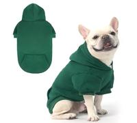 KOOLTAIL Basic Dog Hoodie - Soft & Warm Sweater With Leash Hole and Pocket, Winter Coat, Cold Weather Clothes for Small Medium Large Dogs Puppy Cat Boys Girls - Deep Green L