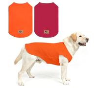 KOOLTAIL Boy Dog Clothes for Large Dogs, 2 Pack Cotton Fall/Winter Warm Dog T Shirts Coats for Outdoor, UV & Insect Protection Anti-Hair Loss & Lightweight Pet Vest Tank Tops Apparel,Orange&Red,XL