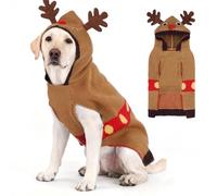 KOOLTAIL Christmas Dog Sweater,Cold Weather Cable Knitwear for Small Medium Large Dogs,Holiday Best Gift,Reindeer Style Thick Warm Winter Pet Clothes for Bulldog,Dachshund,Yorkie,L