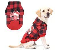 KOOLTAIL Christmas Plaid Dog Hoodie Pet Clothes Sweater Hat Hooded Sweatshirt with for Small Medium Large Dogs,Soft Fall&Winter Cold Weather Coat for Outdoor,Warm Clothes with Leash Hole&Pocket