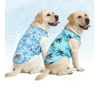 KOOLTAIL Cooling Sunblock Dog Clothes for Large Dogs,2 Pack UPF50+ UV&Insect Protection Quick Dry Dog T Shirts for Outdoor,Anti-Hair Loss Breathable Sleeveless Pet Vest Tank Tops,Ice Cube&Coconut,XL