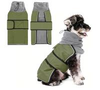KOOLTAIL Dog Coat for Small Medium Waterproof Warm Dogs Jacket Winter Coat with Oxford Soft Fleece Lined for Cold Weather,Reflective Turtleneck Puppy Snowsuit with Leash Hole,Green S