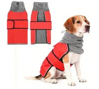 KOOLTAIL Dog Coat for Small Medium Waterproof Warm Dogs Jacket Winter Coat with Oxford Soft Fleece Lined for Cold Weather,Reflective Turtleneck Puppy Snowsuit with Leash Hole,Red L
