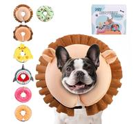 KOOLTAIL Dog Cone Collar Alternative After Surgery, Lion Soft Inflatable Dog Neck Cone for Medium Large Dogs, Adjustable Donut Recovery E Collar with Enhanced Anti-Licking Does Not Impede Vision, M