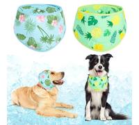 KOOLTAIL Dog Cooling Bandana, 2 Pack Ice Towel Neck Wraps Collar for Small Medium Large Dogs, Pet Chill Out Scarf Cooler Prevent Sunstroke Keep Cool in Hot Summer Strawberry+Duck