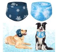 KOOLTAIL Dog Cooling Bandana, 2 Pack Instant Cooling Pet Ice Scarf Adjustable, Summer Outdoor Ice Neck Cooler Towel Neck Wraps, Pet Chill Out Scarf Cooler Prevent Sunstroke in Hot Summer, Blue