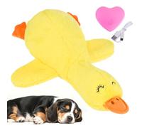 KOOLTAIL Dog Heartbeat Stuffed Toy for Anxiety Relief, Duck Plush Snuggle Toy for Puppy Calming Behavioral Training Sleep Aid Comfort Toy for Small Medium Dog Pals Toys Pet Companion Pillow Yellow