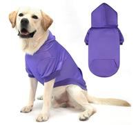 KOOLTAIL Dog Hoodie, Dog Sweater for Large Dogs with Leash Hole and Pocket, Fall Dog Sweatshirt Soft and Warm, Dog Winter Hooded Coat, Pet Cold Weather Fleece Clothes for Small Medium Dogs, Purple L