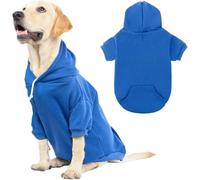 KOOLTAIL Dog Hoodie for Large Medium Small Dogs,Soft and Warm Pet Sweater with Leash Hole and Pocket Boy Girl,Puppy Fall Winter Jacket Clothes,French Pitbull Cold Weather Coat Sweatshirt,Blue XXL