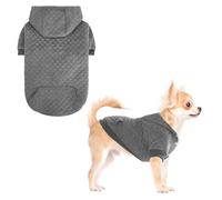 KOOLTAIL Dog Hoodie Pet Clothes Sweater with Hat and Pocket for Small Medium Large Dogs, Warm Soft Dog Cold Weather Coat,Clover Laminated Cotton Hooded Sweatshirt Outfit for Puppy Cats,Dark Grey XS
