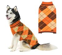 KOOLTAIL Dog Jumper Pet Knitted Clothes - Classic Plaid Pull Over Turtleneck Dog Sweaters with Leash Hole Warm Dogs Winter Cloth for Small Medium Dogs Cats Puppy