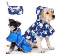 KOOLTAIL Dog Raincoat, Reversible Pet Rain Jacket Clear Hooded Double Layer with Easy Storage Pocket, Adjustable Waterproof&Windproof Reflective Puppy Poncho with Leash Hole for Small Medium Dogs, XL
