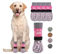 KOOLTAIL Dog Socks for Hot/Cold Pavement to Prevent Licking Paws Scratching,Anti Slip Pet Boots&Paw Protector for Hardwood Floors,Traction Control Grip Booties for Small Medium Large Senior Dogs PinkM