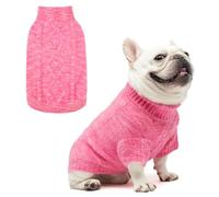 KOOLTAIL Dog Sweater, Fuzzy Thick Super Soft Warm Dog Winter Sweater Turtleneck Pullover for Cold Weather, Knitted Fleece Pet Fall Clothes Coats for Small Medium Large Dogs Puppy Girls Boys Pink M