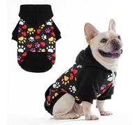 KOOLTAIL Halloween Dog Hoodie for Small Medium Large Dogs - Warm Clothes with Leash Hole, Soft Winter Pet Sweater Hat Hooded Sweatshirt, Clod Weather Coat Outfit for Puppy Cat Girls Boys,Paws M