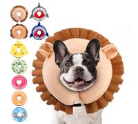 KOOLTAIL Inflatable Dog Cone Collar, Soft Donut E Collar for Dogs After Surgery to Stop Licking Enhanced Alternative, Blow Up Pet Neck Pillow Recovery Adjustable Cone for Dog Cat, Lion M