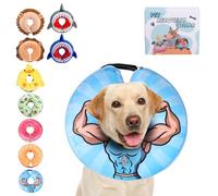 KOOLTAIL Inflatable Dog Cone Collar, Soft Donut E Collar for Dogs After Surgery to Stop Licking Enhanced Alternative, Blow Up Pet Neck Pillow Recovery Adjustable Cone for Dog Cat,Hercules L
