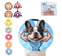 KOOLTAIL Inflatable Dog Cone Collar, Soft Donut E Collar for Dogs After Surgery to Stop Licking Enhanced Alternative, Blow Up Pet Neck Pillow Recovery Adjustable Cone for Dog Cat,Hercules M