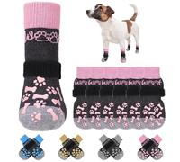 KOOLTAIL Non-slip dog socks, double-sided handles, Woof dog socks for licking to prevent scratches on hardwood surfaces, outdoor dog shoes and paw protection for small, medium and large