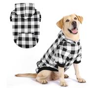 KOOLTAIL Plaid Dog Hoodie Pet Jumper with Hat and Pocket for Small Medium Large Size Dogs, Fleece Dog Hooded Sweatshirt Clothes, Soft Winter Warm Dog Cold Weather Coat for Puppy Cats, White XXL
