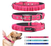 KOOLTAIL Tactical Dog Collar-Heavy Duty Dog Collar with Handle for Training, Soft Padded Thick Wide Reflective Dog Collar with Adjustable Metal Belt Buckle for Medium to Extra Large Dogs Pink S