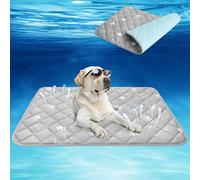 KOOLTAIL Upgrade Dog Cooling Mat for Summer, Thicken Self-Cooling Pet Pad Cool Bed for Large Dogs Sleep Blanket Kennel Reusable Washable Breathable Easy Carry Mats for Crate Car Playpen 35"x23"