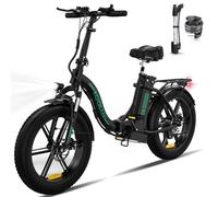 KOOLUX BK6S 20" 4.0 Fat Tire Folding Ebike for Adults, 250W 48V Motor Electric Bike, 32Nm Torque Cycle, 15AH / 48v Battery E-Bike with 100KM Range, Shimano 7-Speed, LED Lights Electric Cycle Off-Road