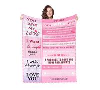 KoolYouth Gifts for Wife from Husband, Romantic for Her Women, 150x200CM Flannel Blanket Present for Anniversary, Mother’s Day, Birthday, Christmas, Valentine’s Day Love Gifts for Wife (Pink)